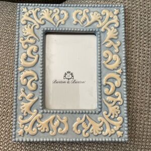 Burton & Burton 3.5” X 5” Baby Blue And White Photo Frame Set Of Two